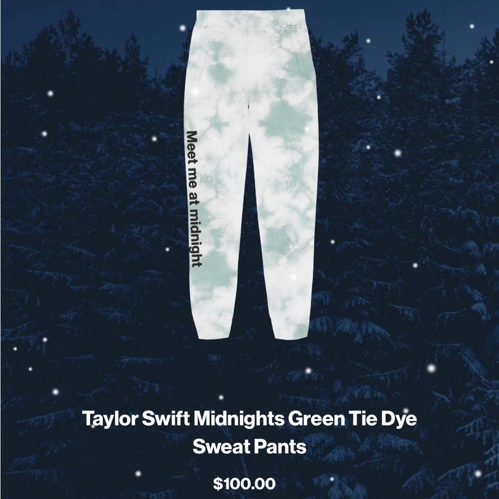 green tie dye joggers taylor swift official merch